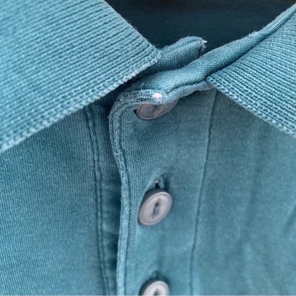 LL Bean 100% Pima Cotton Blue Green Polo, Size L-Reg - Picture 5 of 5